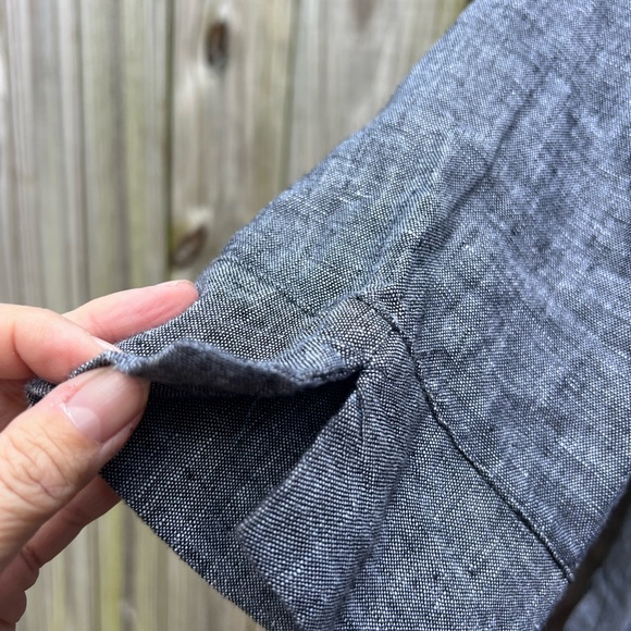 JM COLLECTION Lagenlook Embroidered Gray Linen V Neck Tunic Top Women’s 8 - Picture 3 of 9